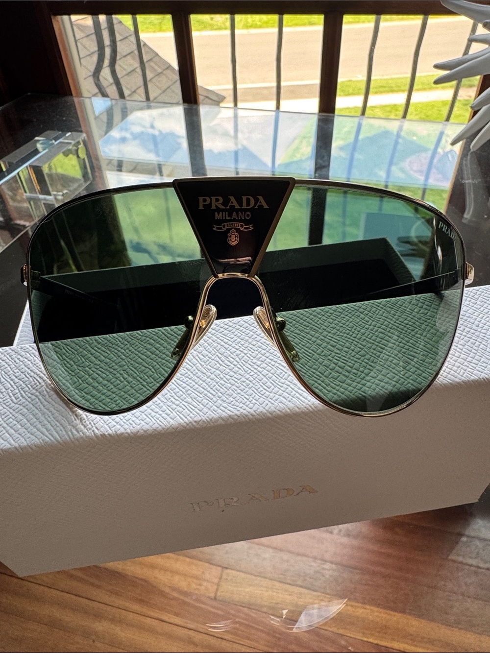 Prada Black Fabric Sunglasses Pouch and Box Set